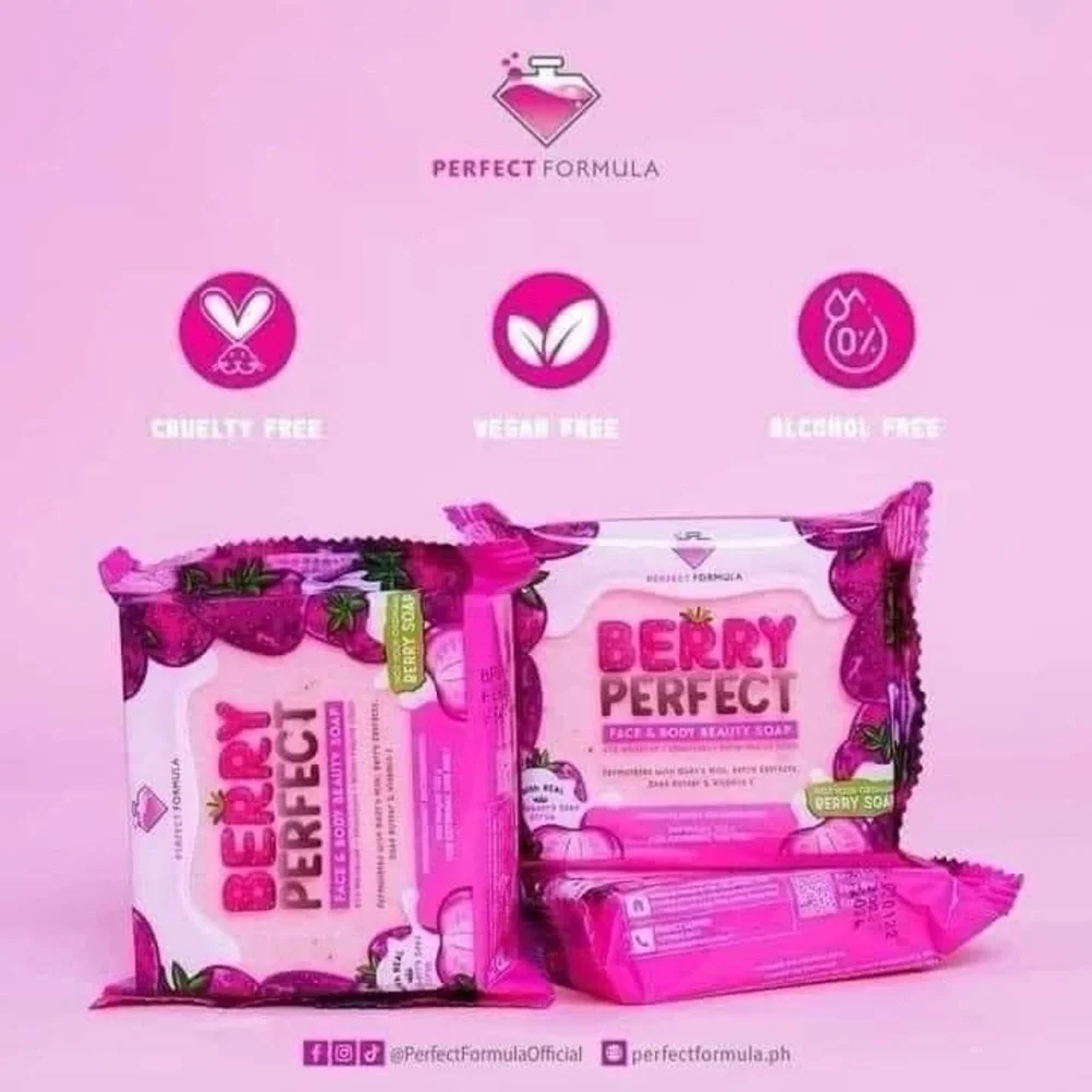 X2 pcs Berry Perfect Soap from Perfect Formula by Brilliant Skin Essentials.